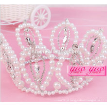 Pérolas decorativas de cabelo moda bela coroa de tiara concurso